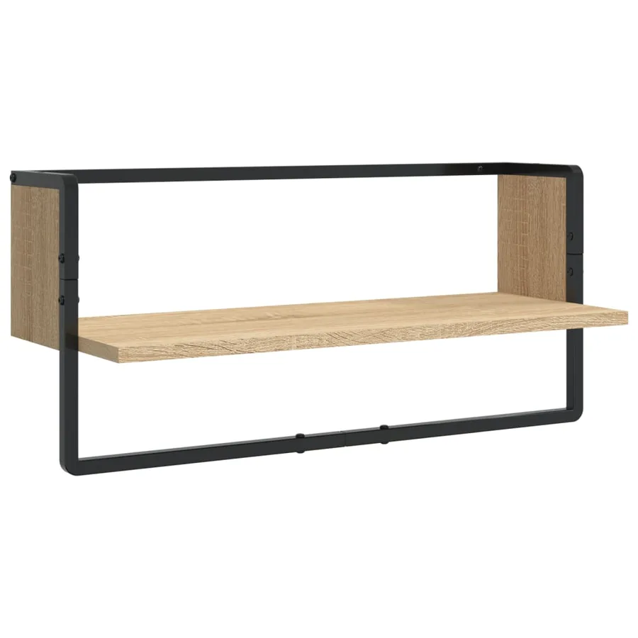 Ensemble d'étagères murales avec barres 4 pcs chêne sonoma - 10