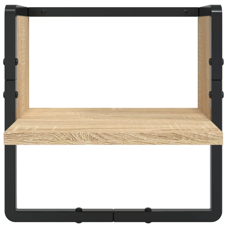 Ensemble d'étagères murales avec barres 4 pcs chêne sonoma - 5