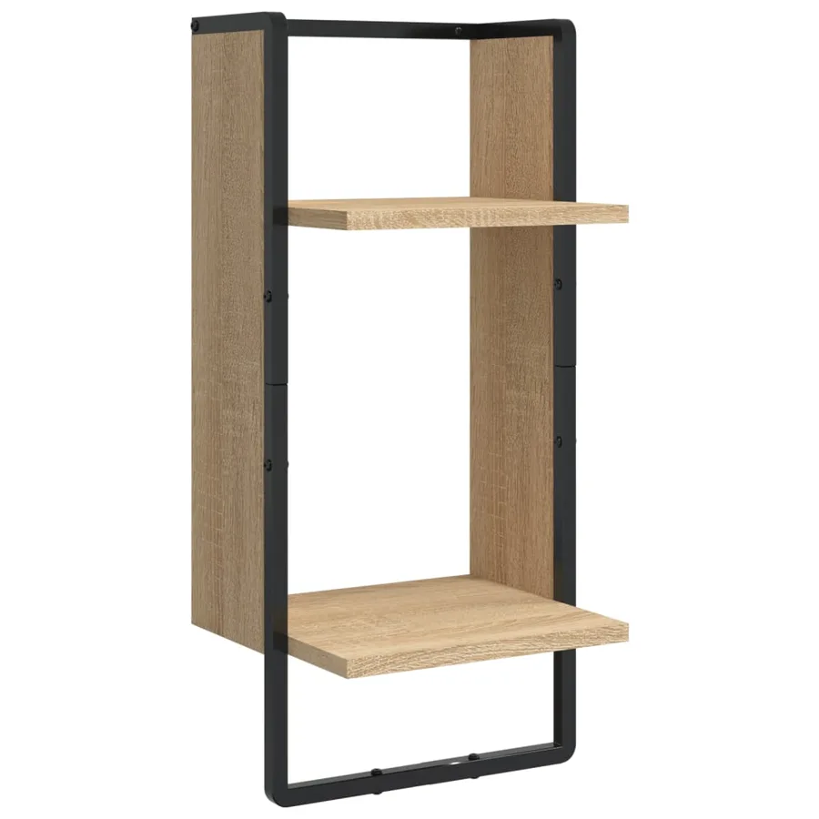 Ensemble d'étagères murales avec barres 4 pcs chêne sonoma - 8
