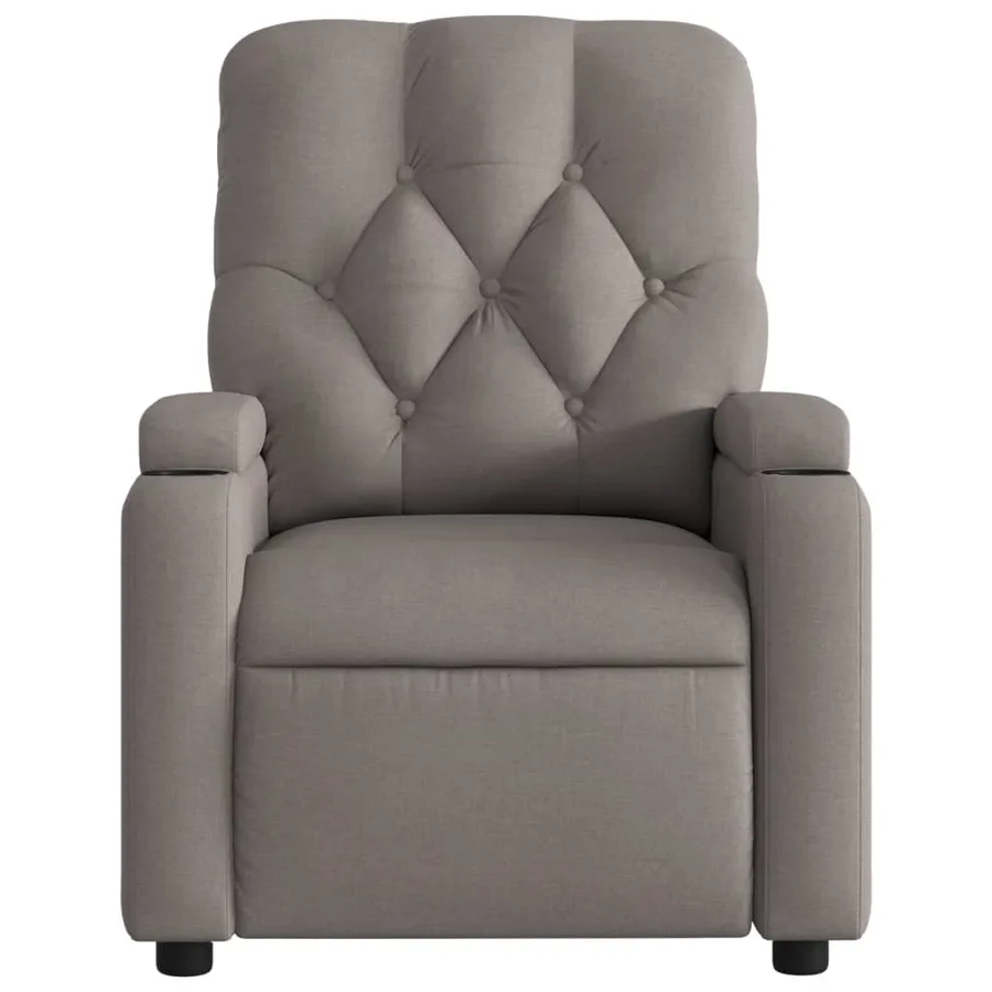 Fauteuil de massage inclinable Taupe Tissu - 7