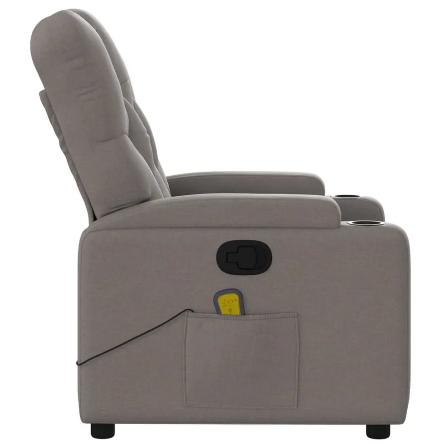 Fauteuil de massage inclinable Taupe Tissu - 8