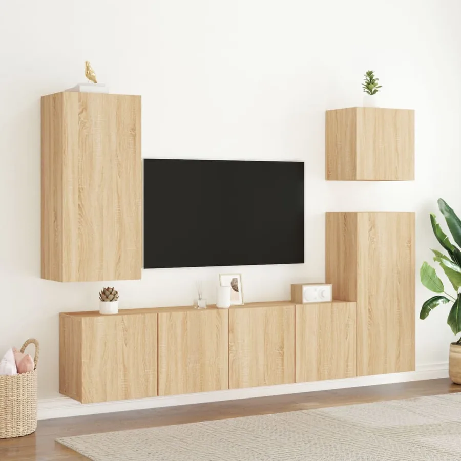 Meubles TV muraux 2 pcs chêne sonoma 80x30x41 cm - 3