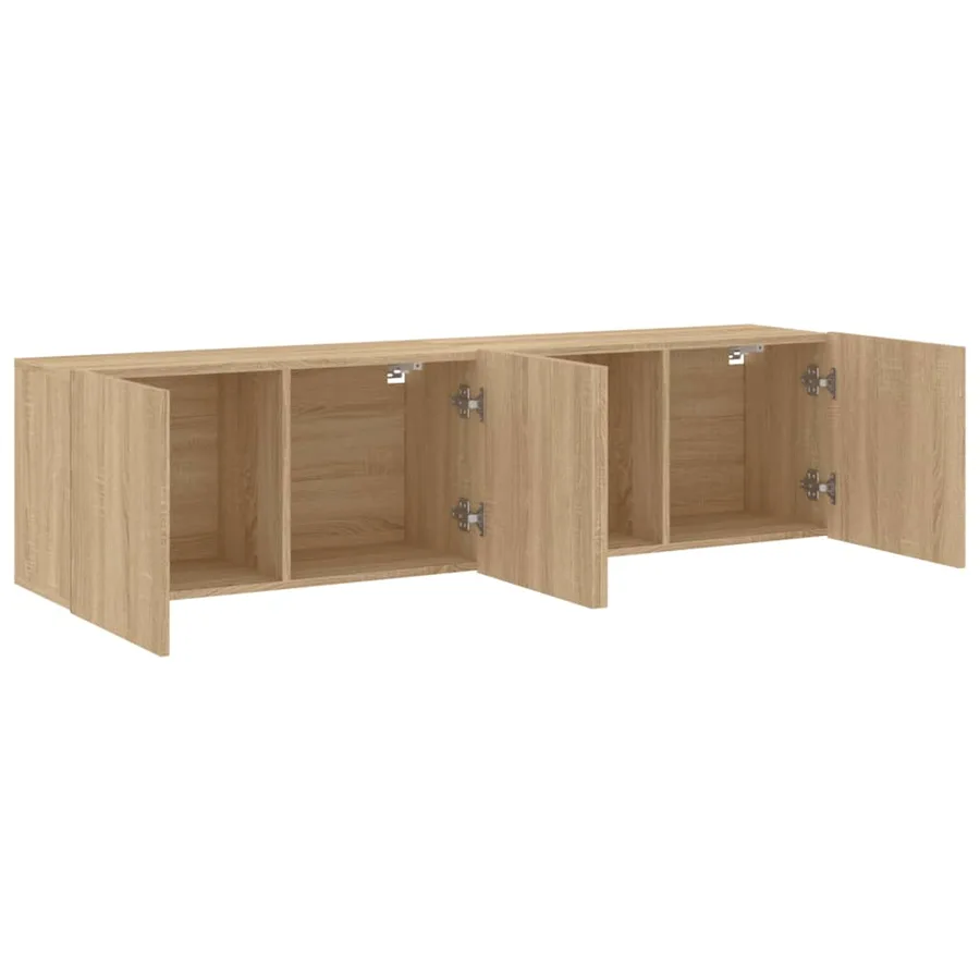 Meubles TV muraux 2 pcs chêne sonoma 80x30x41 cm - 6