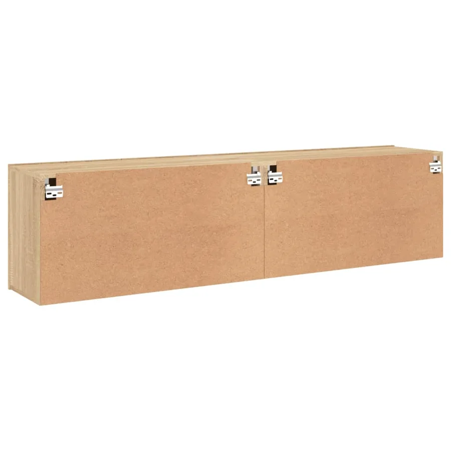 Meubles TV muraux 2 pcs chêne sonoma 80x30x41 cm - 9