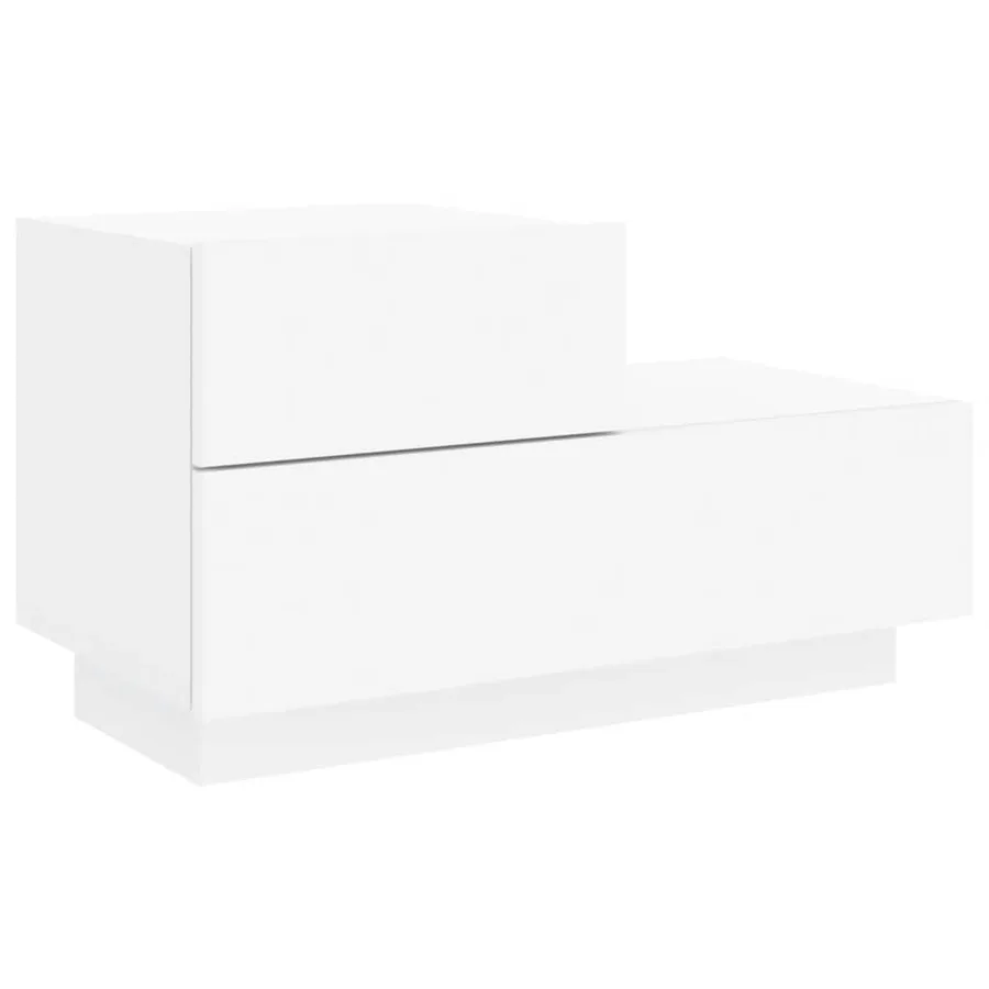 Table de chevet avec lumières LED blanc 70x36x40,5 cm - 5
