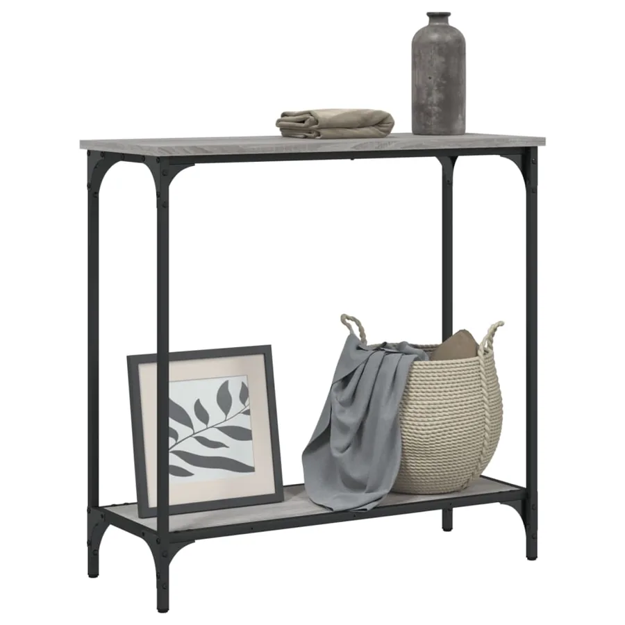 Table console sonoma gris 75x30,5x75 cm bois d'ingénierie - 3