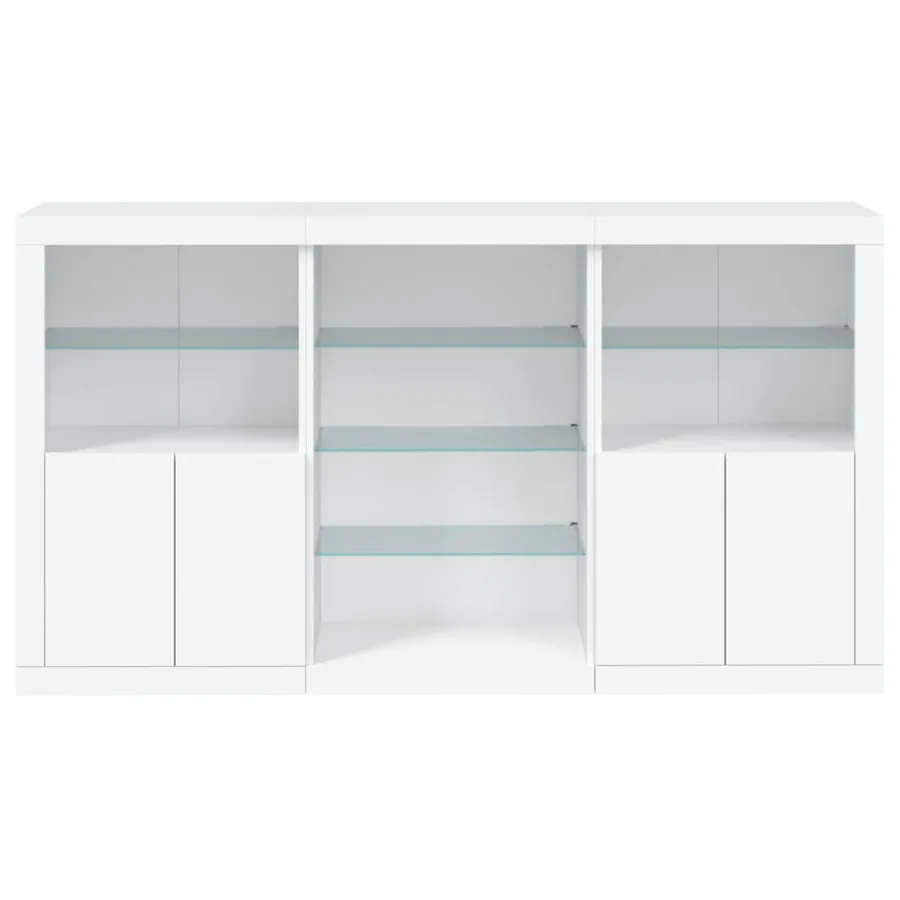 Buffet avec lumières LED blanc 181,5x37x100 cm - 6