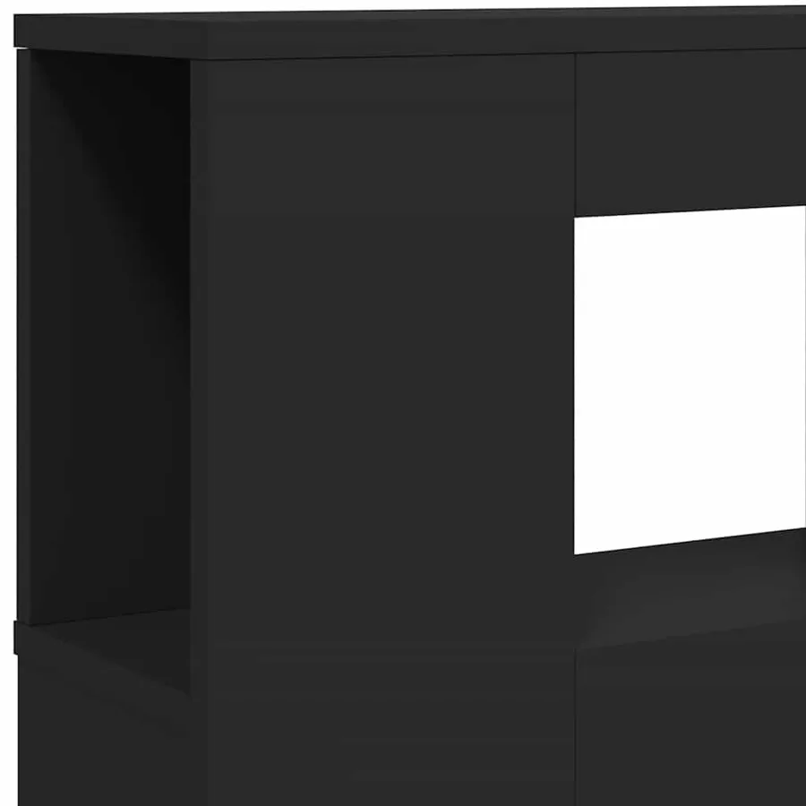 Tête de lit à LED noir 220x18,5x103,5 cm bois d'ingénierie - 9