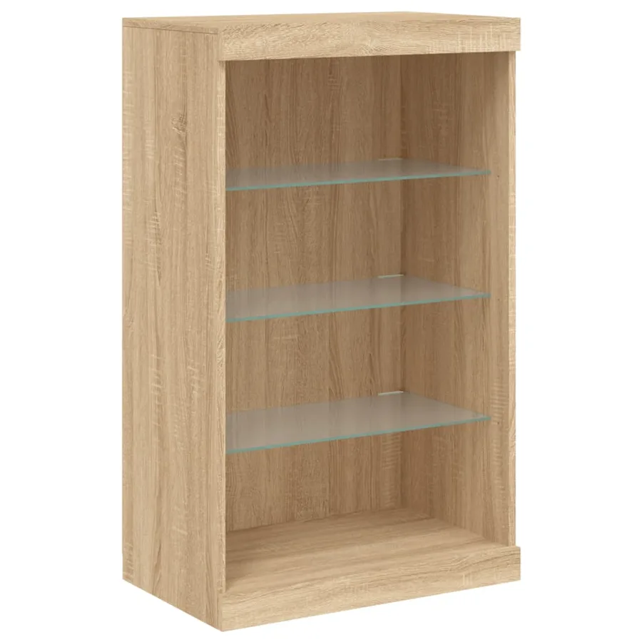 Buffet avec lumières LED chêne sonoma 60,5x37x100 cm - 3