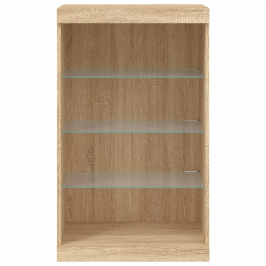 Buffet avec lumières LED chêne sonoma 60,5x37x100 cm - 6