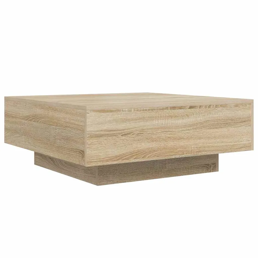 Table basse chêne sonoma 80x80x31 cm bois d'ingénierie - 2
