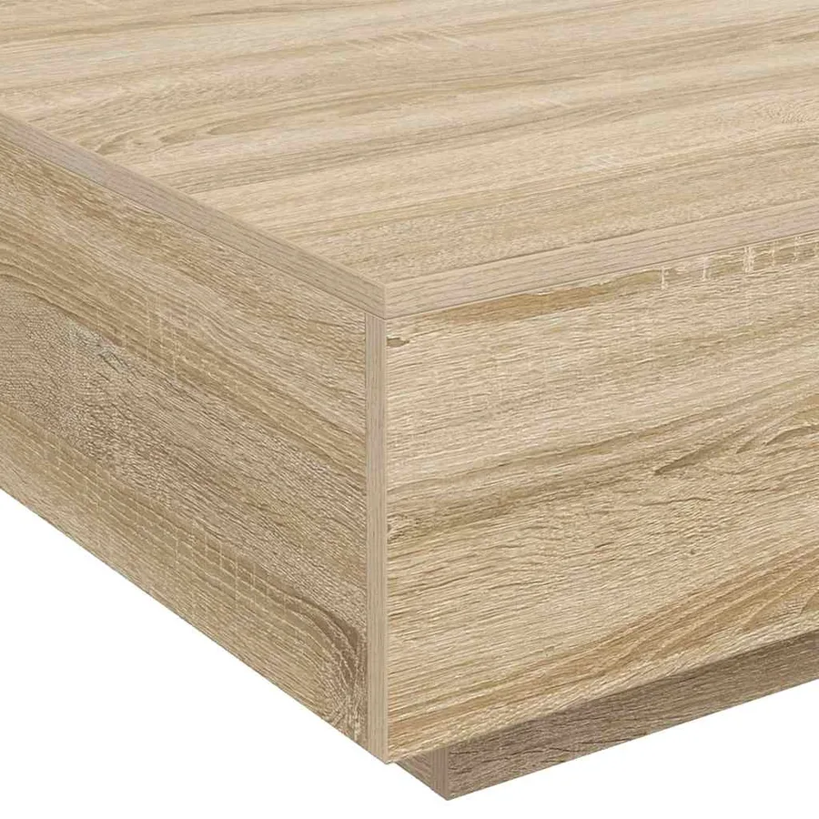 Table basse chêne sonoma 80x80x31 cm bois d'ingénierie - 8