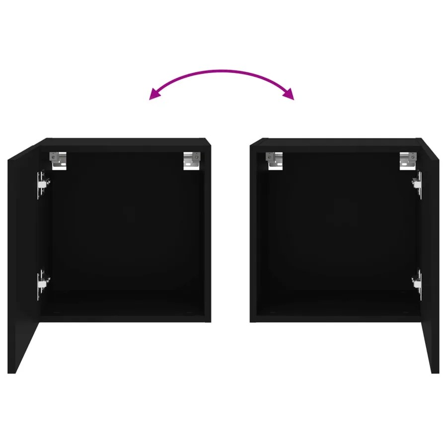 Meubles TV muraux 2 pcs noir 40,5x30x40 cm bois d'ingénierie - 11
