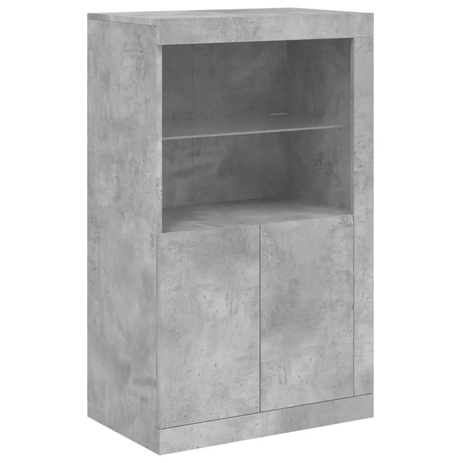 Buffet avec lumières LED gris béton 181,5x37x100 cm - 10