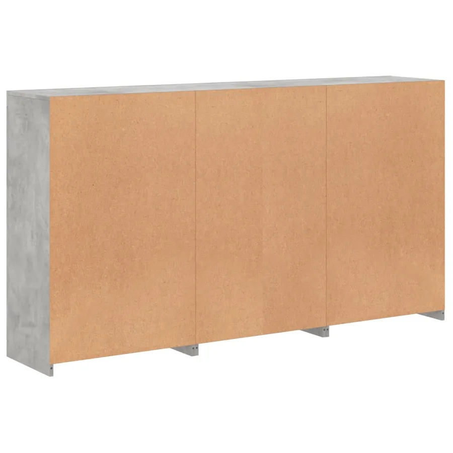 Buffet avec lumières LED gris béton 181,5x37x100 cm - 8