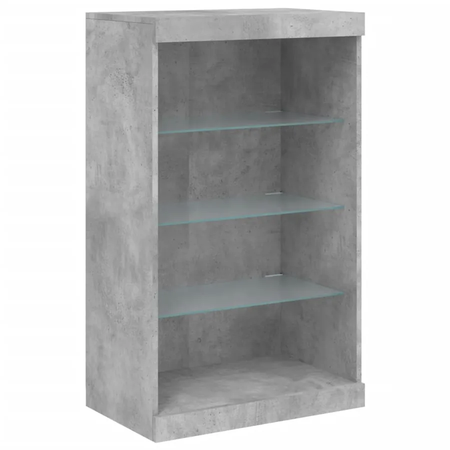 Buffet avec lumières LED gris béton 181,5x37x100 cm - 9