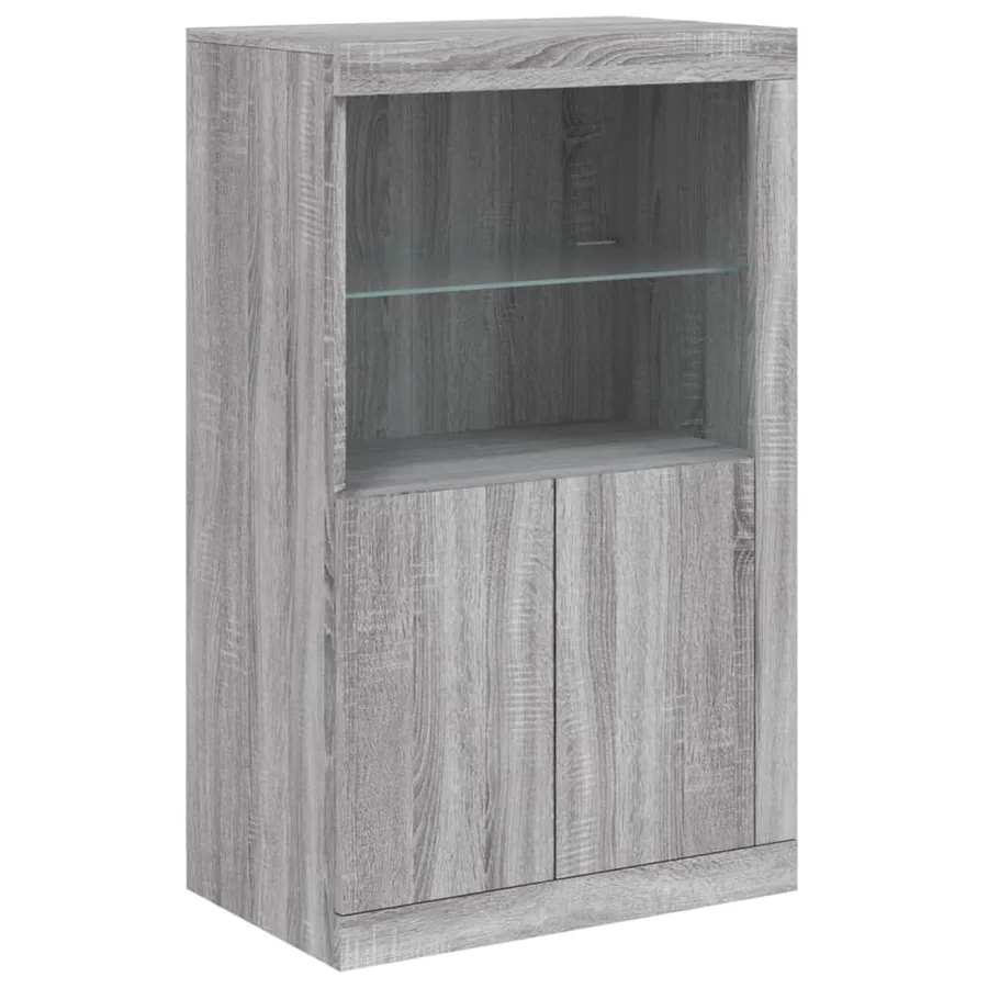Buffet avec lumières LED sonoma gris 181,5x37x100 cm - 10