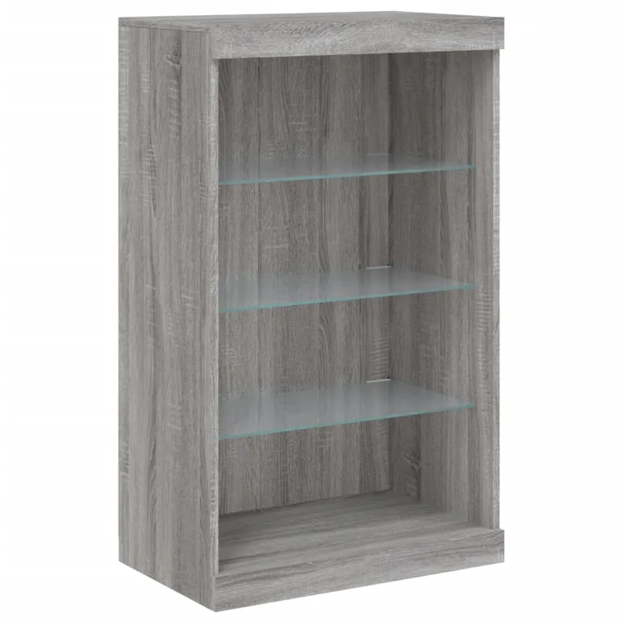 Buffet avec lumières LED sonoma gris 181,5x37x100 cm - 9