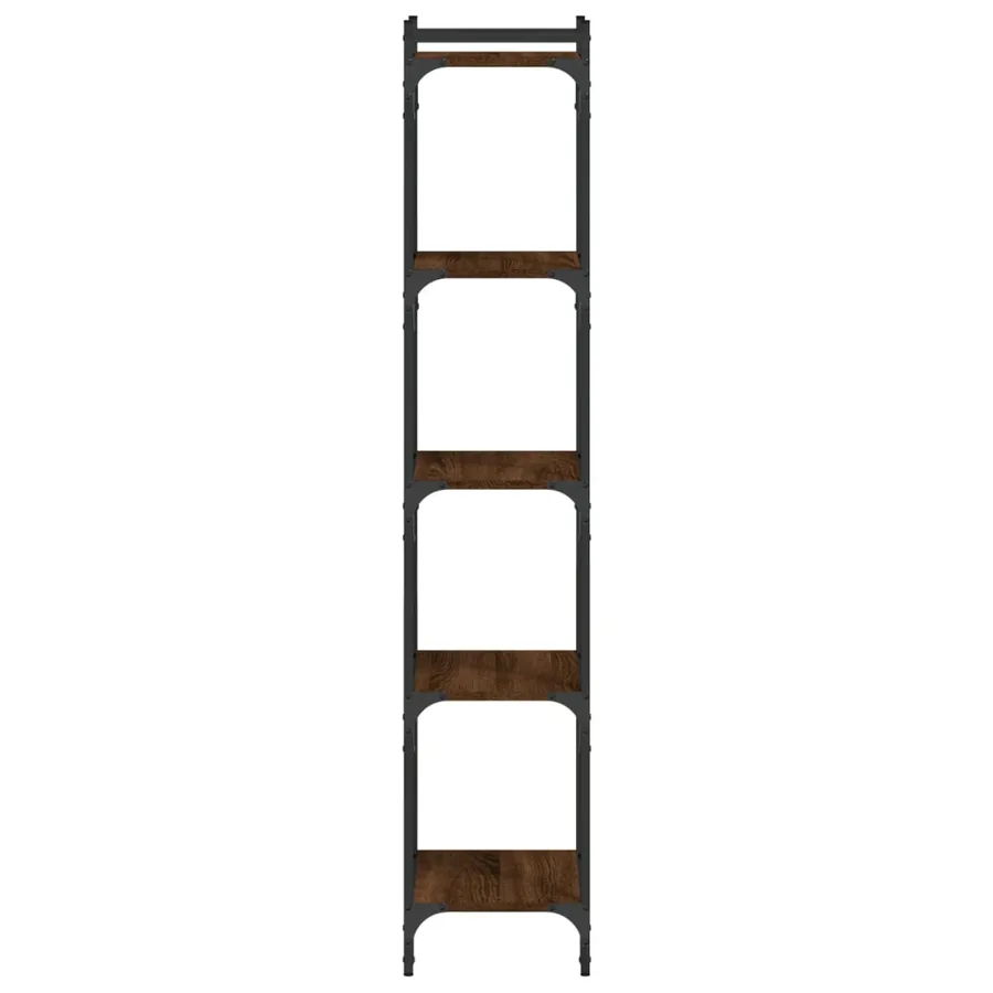 Bibliothèque 5 niveaux chêne marron 40x30x154cm bois ingénierie - 5