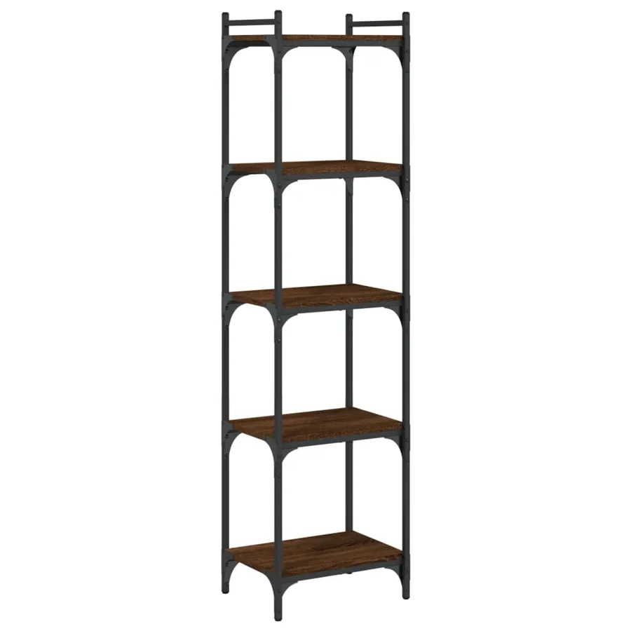 Bibliothèque 5 niveaux chêne marron 40x30x154cm bois ingénierie - 6