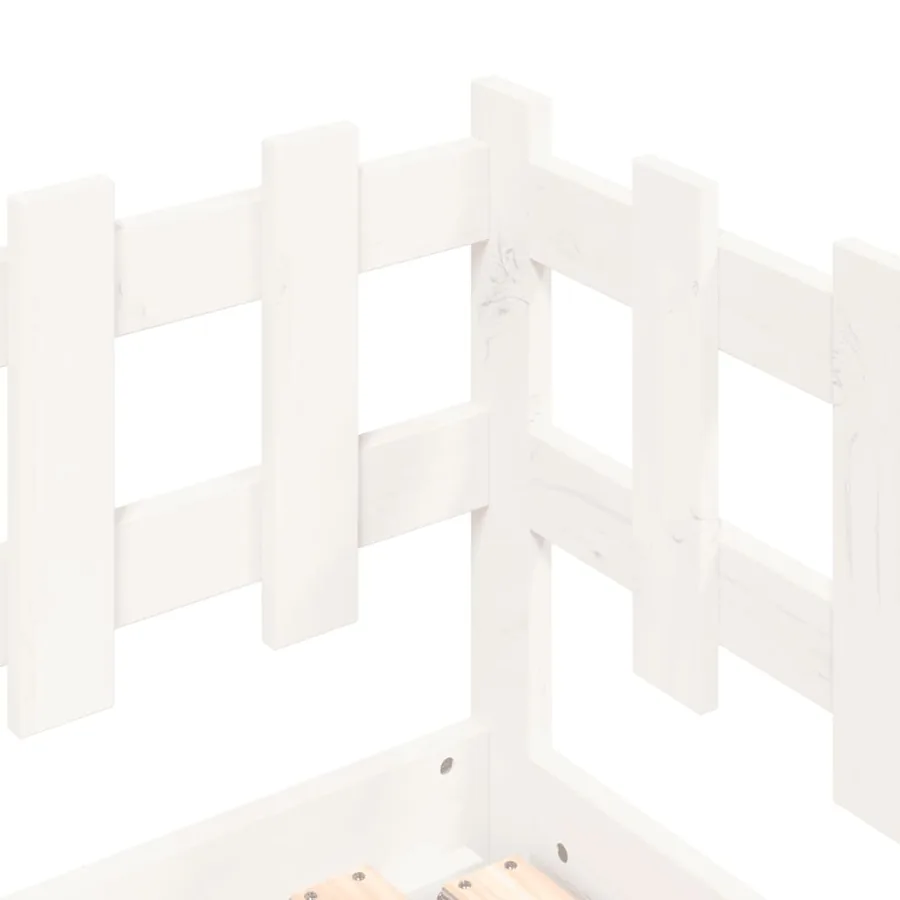 Lit coulissant sans matelas blanc 2x(90x200) cm bois massif - 11