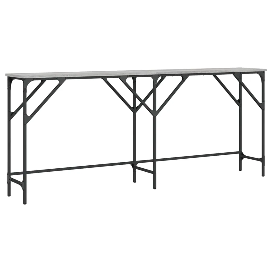 Table console sonoma gris 180x29x75 cm bois d'ingénierie - 2