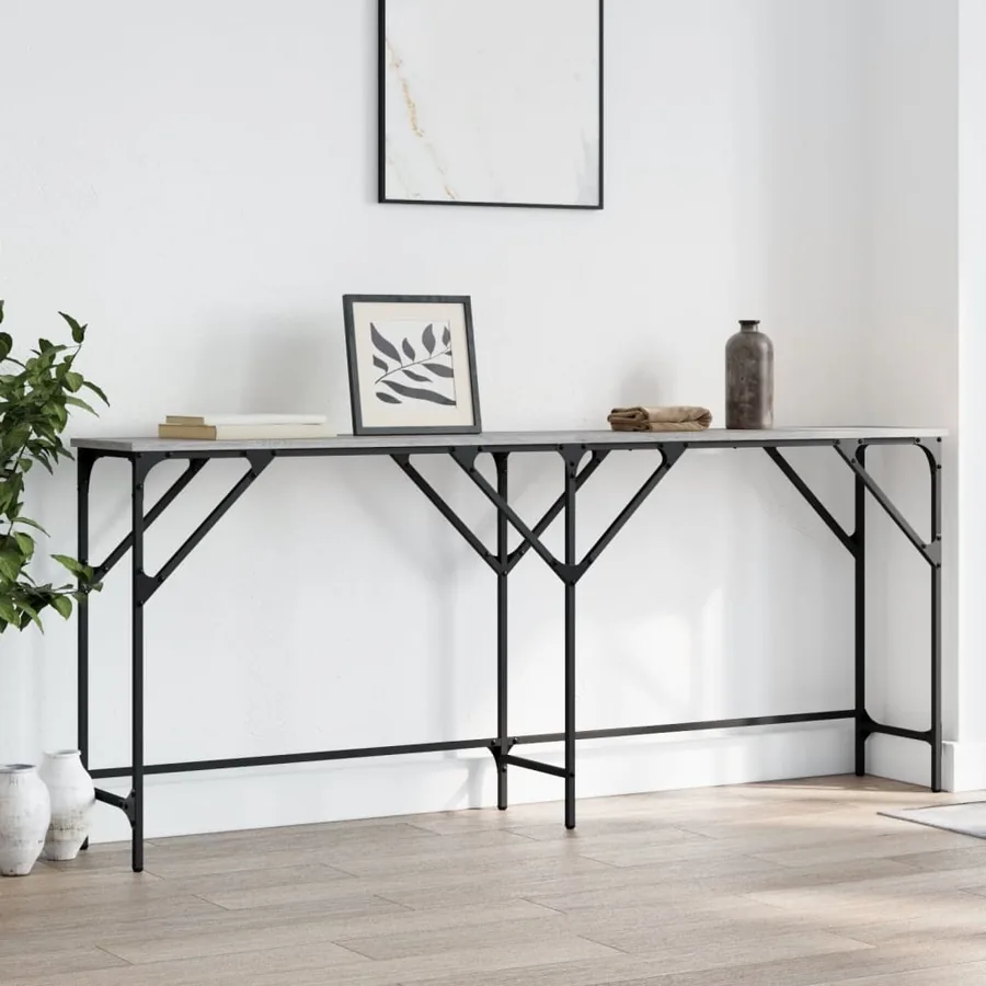 Table console sonoma gris 180x29x75 cm bois d'ingénierie - 3