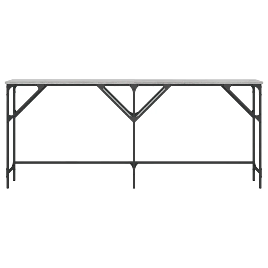 Table console sonoma gris 180x29x75 cm bois d'ingénierie - 4