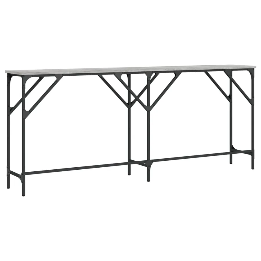 Table console sonoma gris 180x29x75 cm bois d'ingénierie - 6