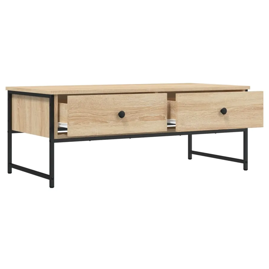 Table basse chêne sonoma 101x49x39,5 cm bois d'ingénierie - 5