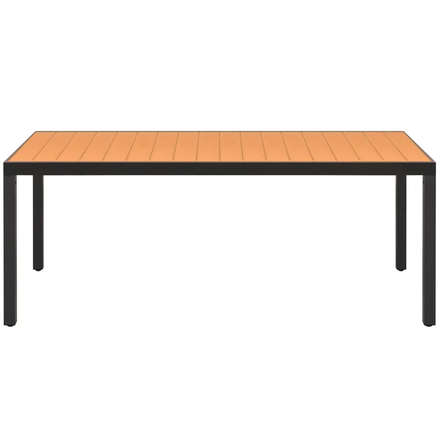 Table de jardin Marron 185 x 90 x 74 cm Aluminium et WPC - 2