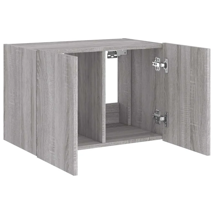 Meuble TV mural avec lumières LED sonoma gris 60x35x41 cm - 7