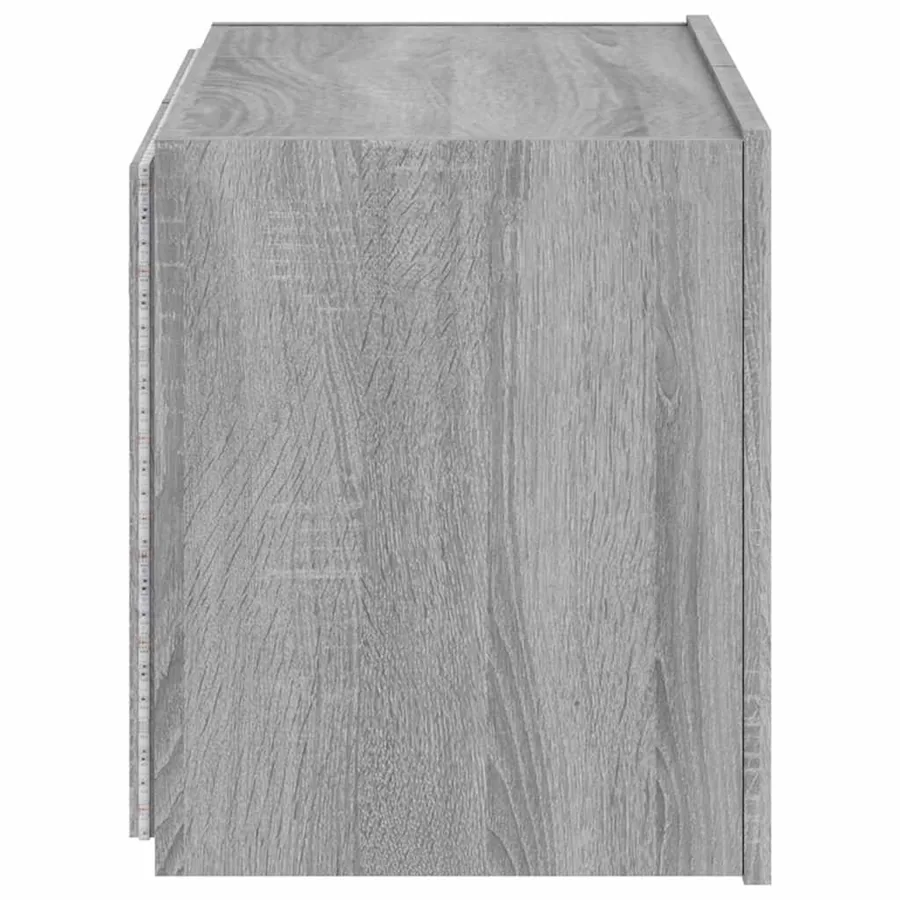 Meuble TV mural avec lumières LED sonoma gris 60x35x41 cm - 9