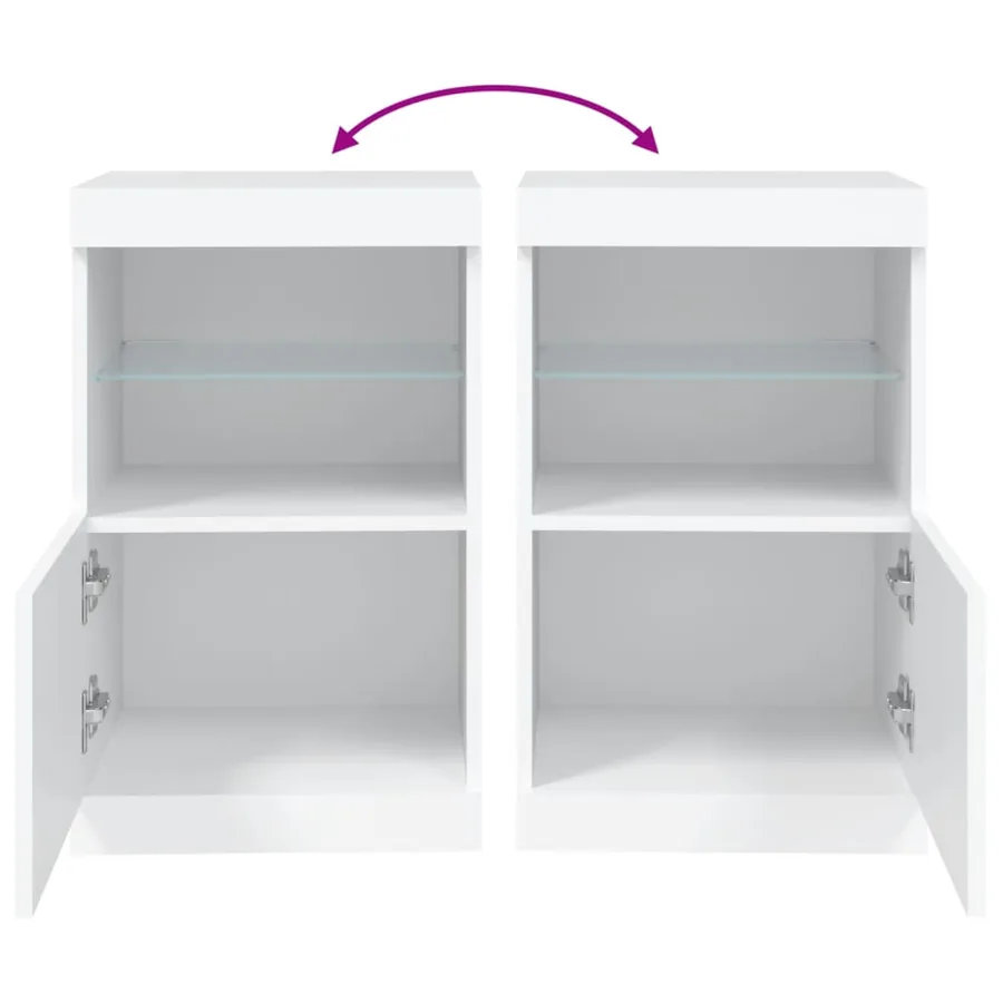 Buffet avec lumières LED blanc 41x37x67 cm - 10