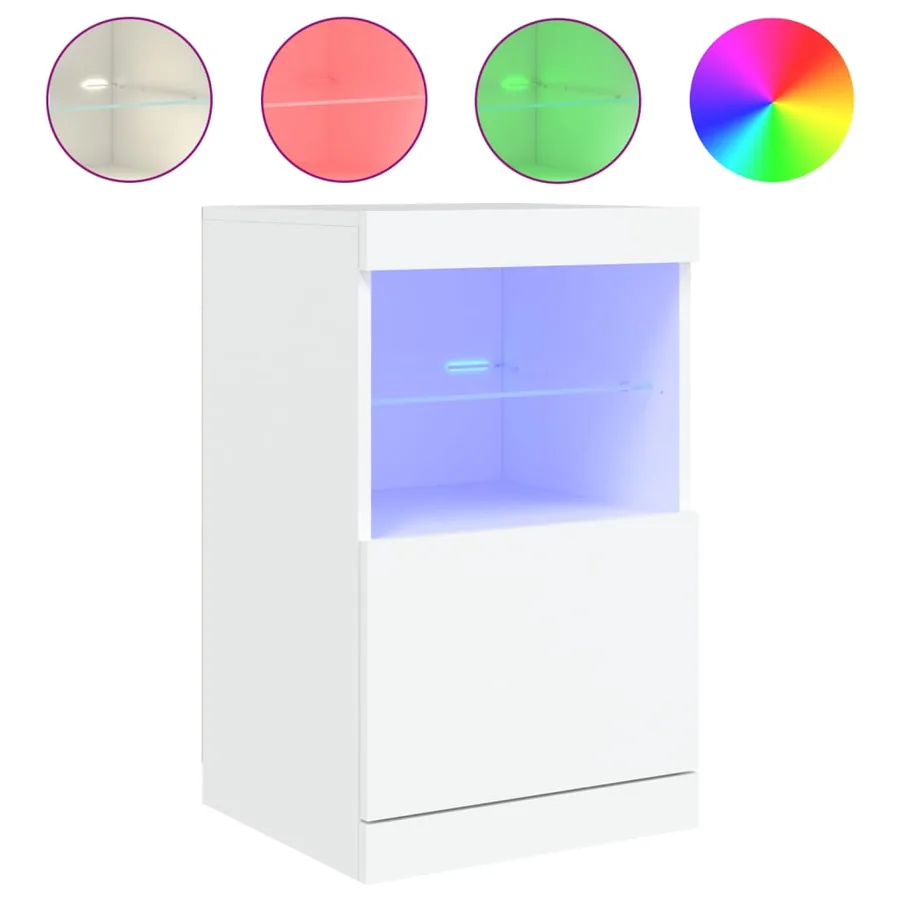 Buffet avec lumières LED blanc 41x37x67 cm - 2