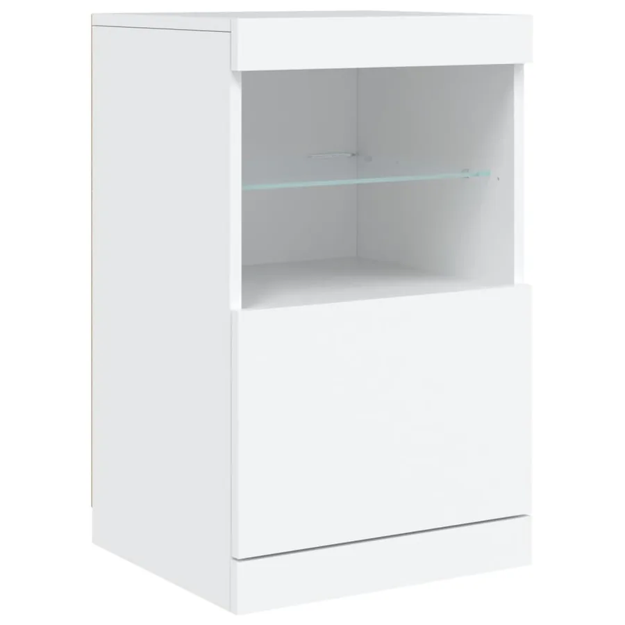 Buffet avec lumières LED blanc 41x37x67 cm - 3