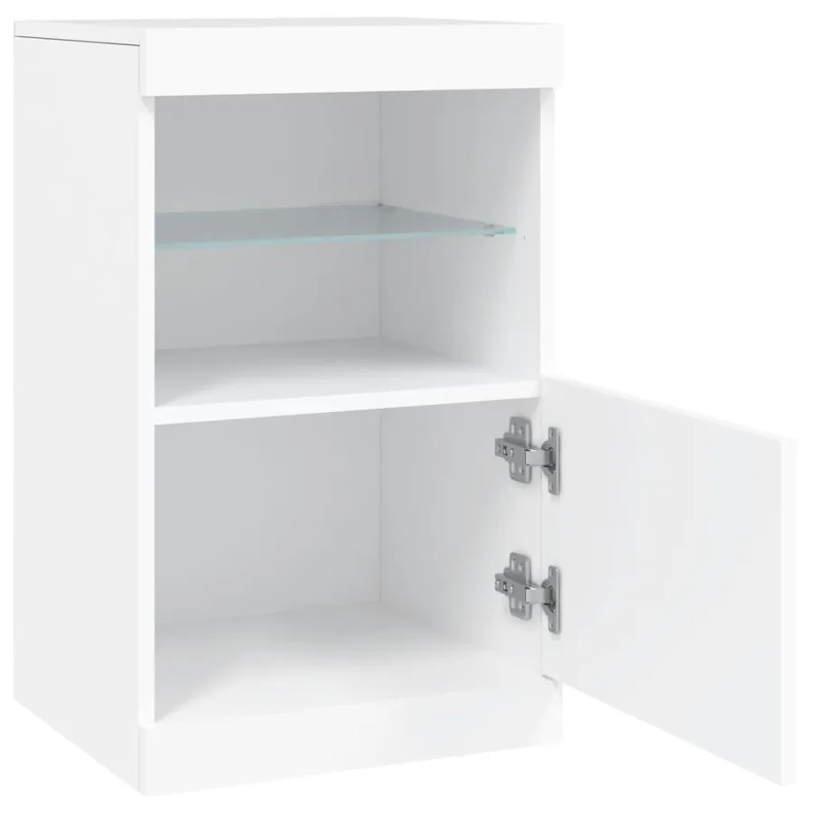 Buffet avec lumières LED blanc 41x37x67 cm - 7
