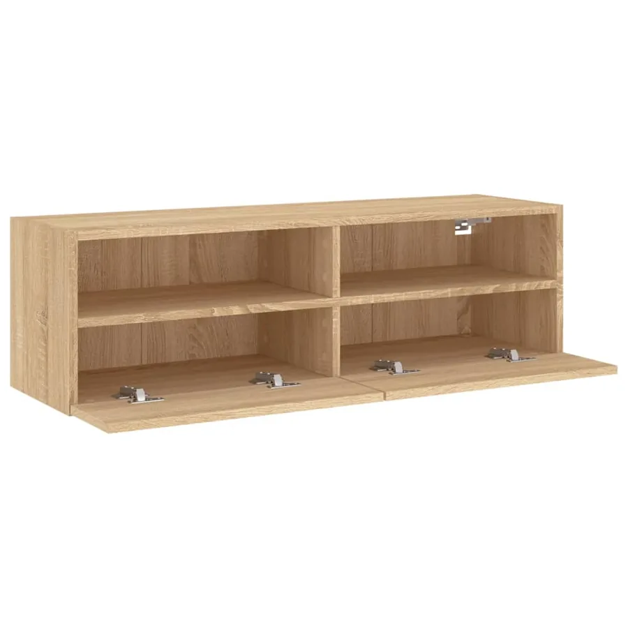 Meuble TV mural chêne sonoma 100x30x30 cm bois d'ingénierie - 6