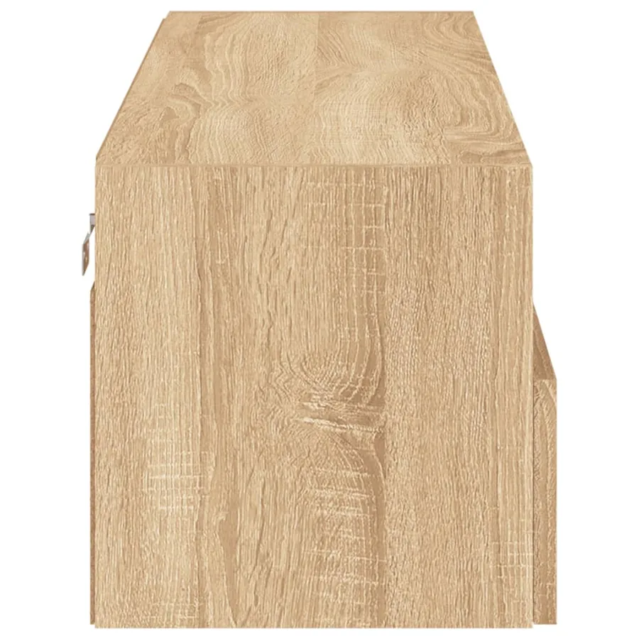 Meuble TV mural chêne sonoma 100x30x30 cm bois d'ingénierie - 8