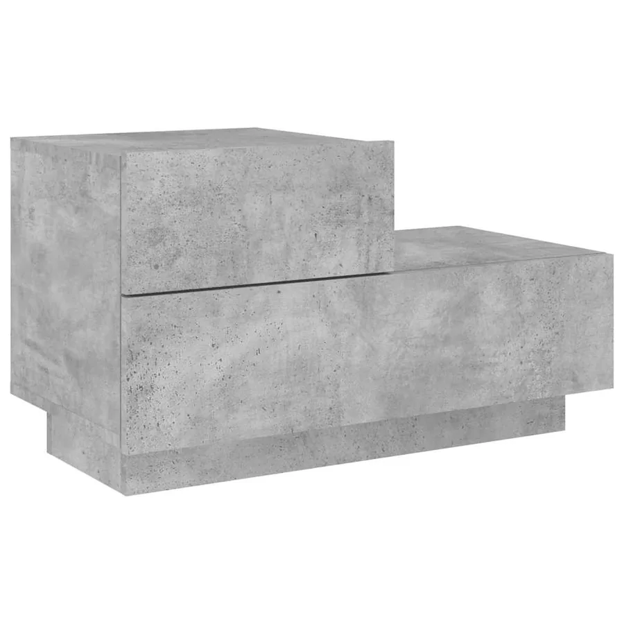 Table de chevet avec lumières LED gris béton 70x36x40,5 cm - 5