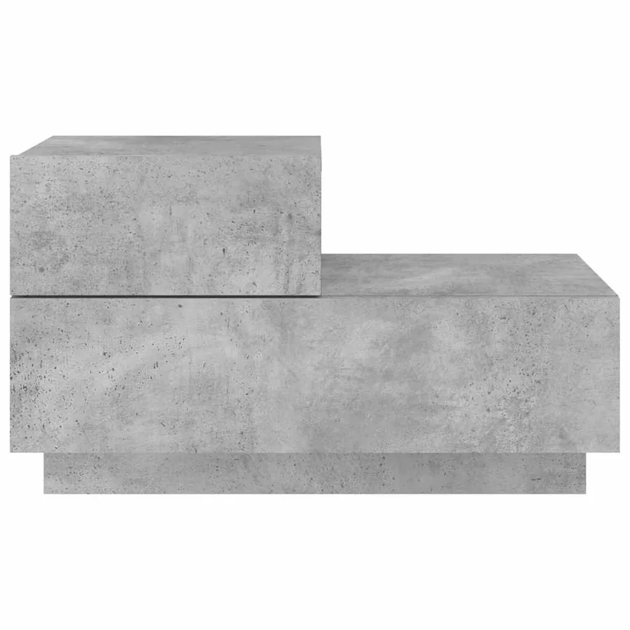 Table de chevet avec lumières LED gris béton 70x36x40,5 cm - 7