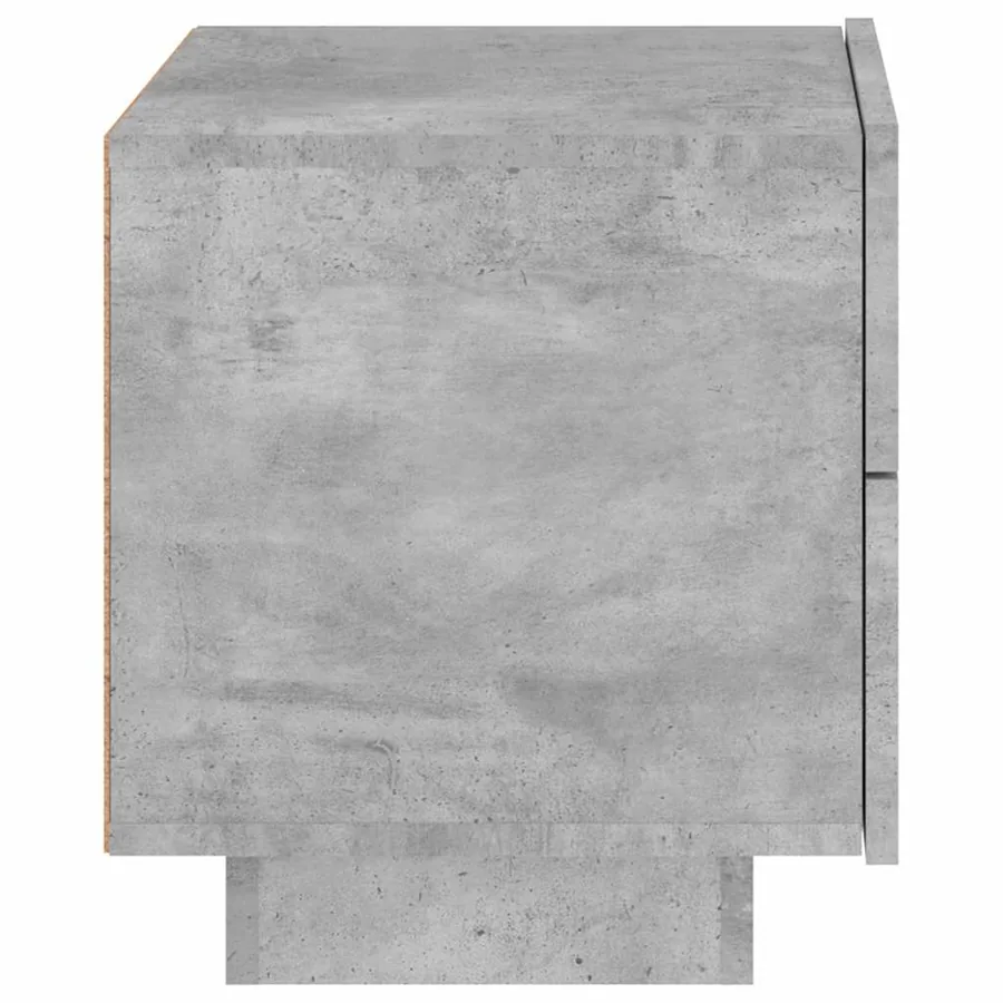 Table de chevet avec lumières LED gris béton 70x36x40,5 cm - 8