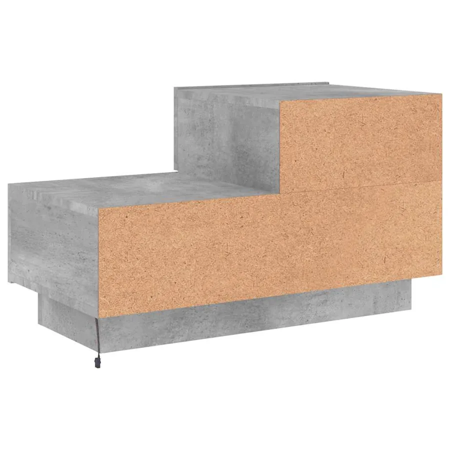 Table de chevet avec lumières LED gris béton 70x36x40,5 cm - 9