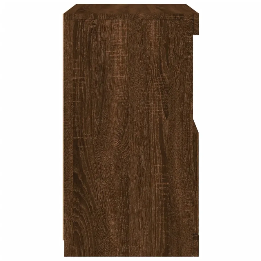 Buffet avec lumières LED chêne marron 41x37x67 cm - 8