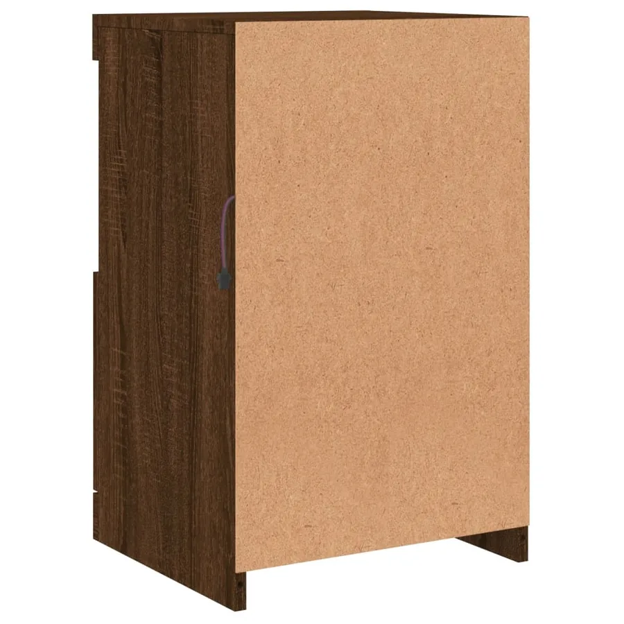 Buffet avec lumières LED chêne marron 41x37x67 cm - 9