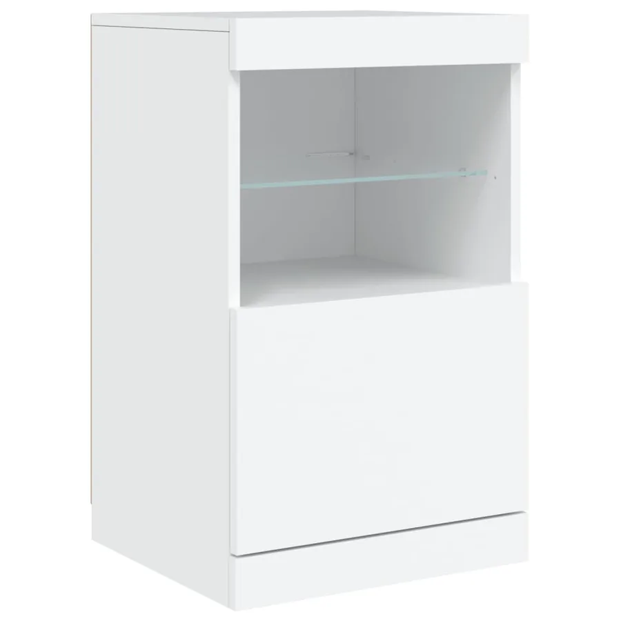 Buffet avec lumières LED blanc 123x37x67 cm - 10