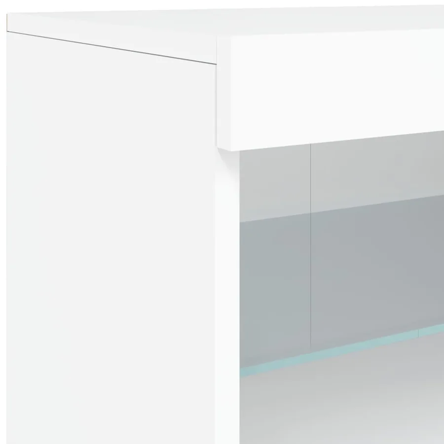 Buffet avec lumières LED blanc 123x37x67 cm - 12
