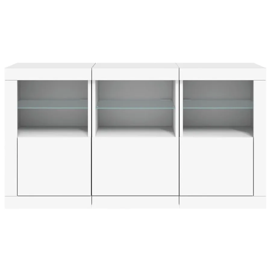 Buffet avec lumières LED blanc 123x37x67 cm - 6