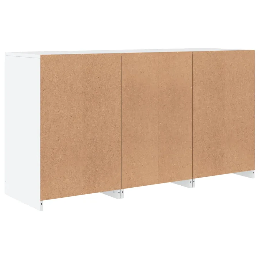 Buffet avec lumières LED blanc 123x37x67 cm - 8
