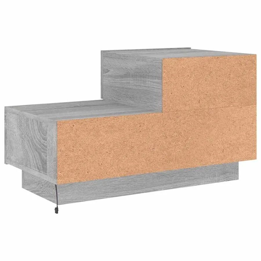 Table de chevet avec lumières LED sonoma gris 70x36x40,5 cm - 9